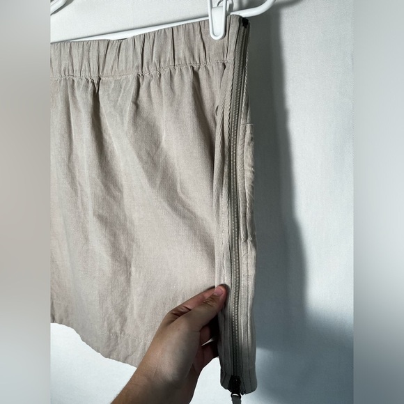 Skhoop Mini Tan Drawstring Skirt with Flower Embroidery Size XS - Picture 5 of 5